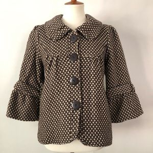 Anthro Luii Peplum Wool Blend Coat